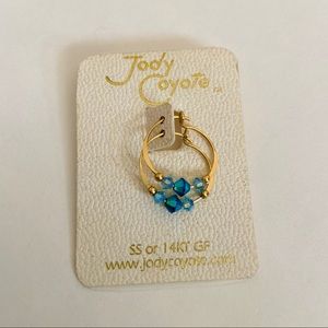 Jody Coyote beaded hoop earrings 14k gold filled